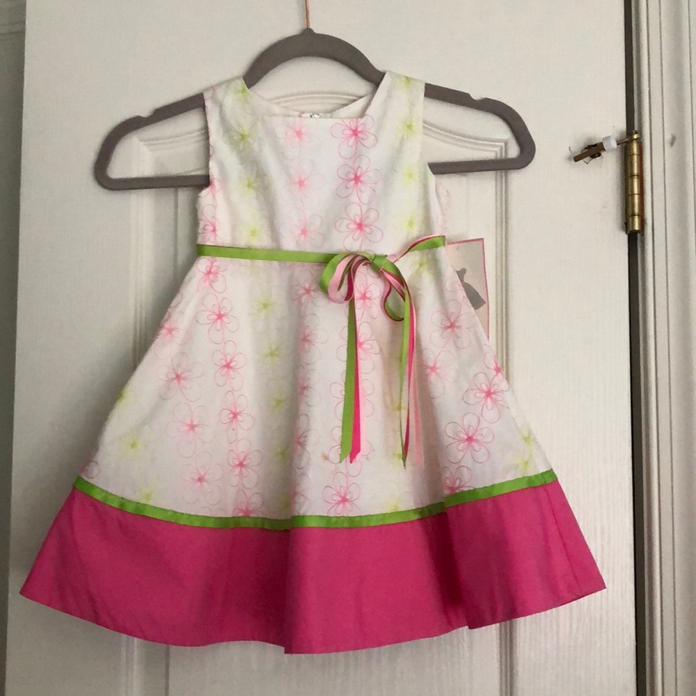 Pink & Green Flower Dress